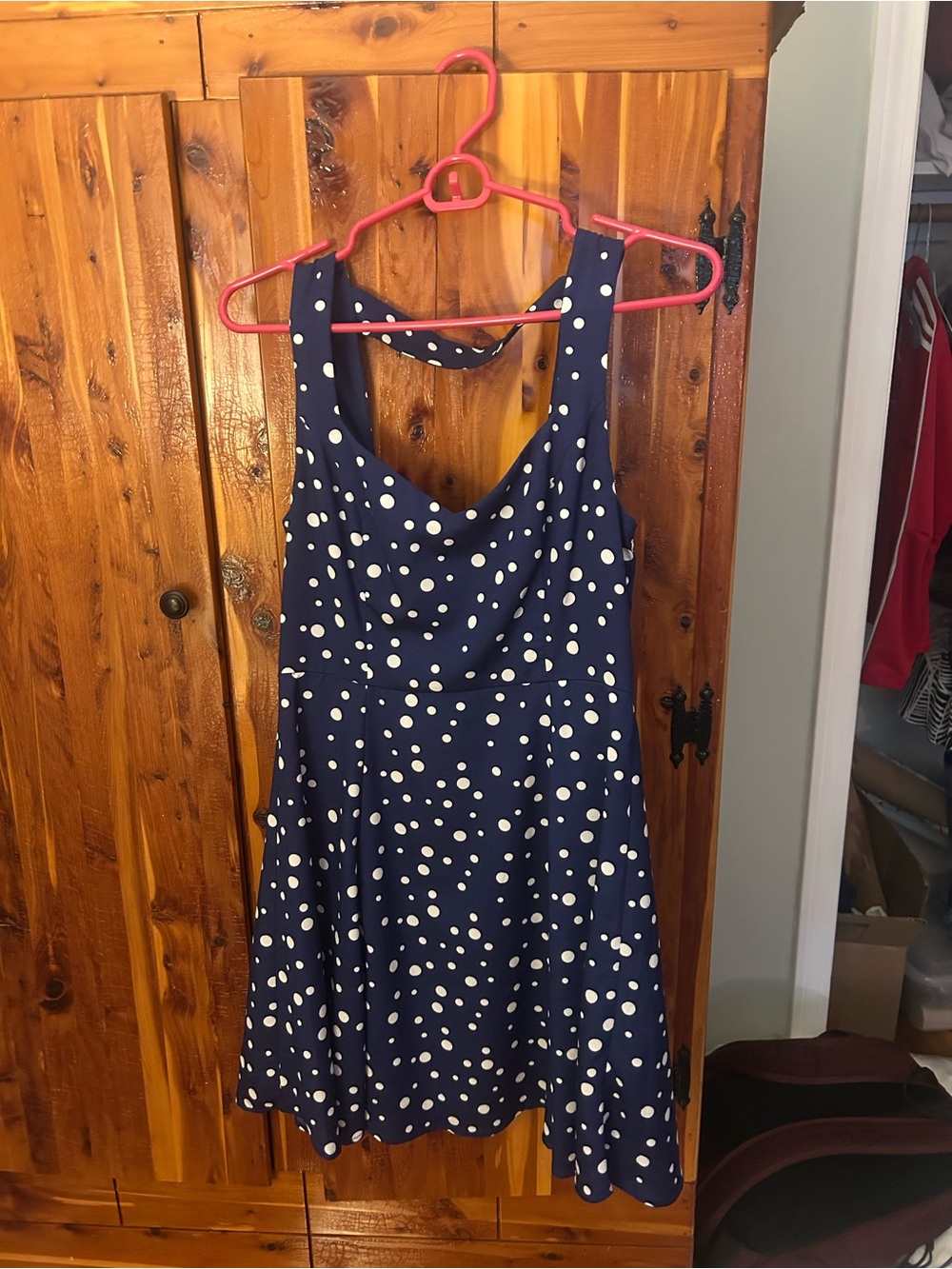 Forever 21 Navy Blue Polka Dot Swing Dress